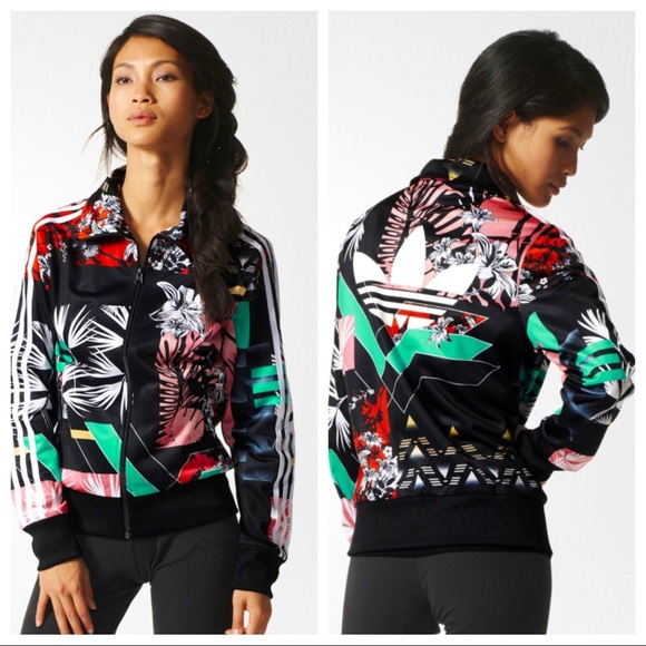 adidas floral bomber jacket womens